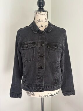 Collection B Washed Black Denim Jacket - Women's